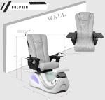 Spa Nail Equipment LLC Dolphin Pedicure Chair with Massage, Built-in Remote, Overflow Protection, Acetone-Resistant Leather