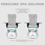 Spa Nail Equipment LLC Dolphin Pedicure Chair with Massage, Built-in Remote, Overflow Protection, Acetone-Resistant Leather