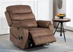 Brown Recliner Chair for Elderly | Tall and Big Man 400lbs | Chenille | Power Lift, Lay Flat, Stand Up, Wireless Charging Device, Extended Footrest, Massage Heat, Cup Holder, Lumbar Pillow