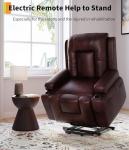 GarveeHome Power Lift Recliner Chair - Heat and Massage, Adjustable Back and Legs, PU Leather Electric Lift Chair Designed for The Elderly and People with Mobility impaired
