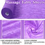 Buryeah 1 Roll 50 Pieces Disposable Non Woven Bed Sheets Massage Table Sheets Lash Bed Cover for Spa, Tattoo, Beauty Salon, Hotels, 32 x 71 Inch(Purple)