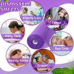 Buryeah 1 Roll 50 Pieces Disposable Non Woven Bed Sheets Massage Table Sheets Lash Bed Cover for Spa, Tattoo, Beauty Salon, Hotels, 32 x 71 Inch(Purple)