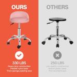 Nova Microdermabrasion Rolling Stool Swivel Salon Stool Chair Adjustable Drafting Tattoo Office Massage Medical Facial Spa with PU Cushion Backrest (Pink)