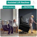 Naomi Home Whitney Swivel Recliner Chair with Massage & Ottoman, Black Air Leather – Modern Lounge Chair for Living Room, Bedroom & Nursery