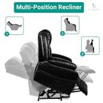 Naomi Home Whitney Swivel Recliner Chair with Massage & Ottoman, Black Air Leather – Modern Lounge Chair for Living Room, Bedroom & Nursery