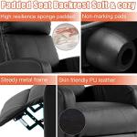 Kids Recliner Chair Leather Single Sofa Adjustable Lounge Chair Massage Gaming Home Theater Seating with Footrest Padded Headrest for Boys Girls Living Room Reading Chair, Black