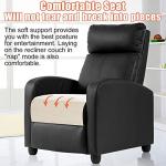 Kids Recliner Chair Leather Single Sofa Adjustable Lounge Chair Massage Gaming Home Theater Seating with Footrest Padded Headrest for Boys Girls Living Room Reading Chair, Black