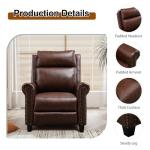 CANMOV Leather Pushback Recliner Chair, Classic and Traditional Push Back Recliner Chair with Rivet Decoration for Living Room, Adjustable Single Sofa, Brown