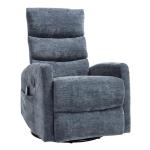 PELUMY 360° Swivel Rocker Recliner with Heat & Vibration Massage, Glider Rocking Chair for Adults, Compact Recliner for Living Room, Small Spaces, Nursery, Bedroom (Chenille, Blue)