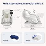 Lifevibe 3D Massage Chair Full Body VibroAcoustic Sonic Wave, SL-Track Zero Gravity Recliner with 25 Auto Modes, Smart Body Scan, Extendable Footrest, Reading Lamp, White