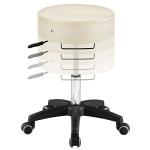 Master Massage Glider Ergonomic Round Swivel Adjustable Rolling Hydraulic Stool Barber Dental Chair in Cream for Therapist, Clinic, Tattoo, Spas, Facial, Beauty, Lash, Salons, Home, Studio, Office