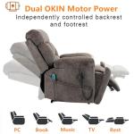 Extra Wide Power Lift Recliner Chair with Massage