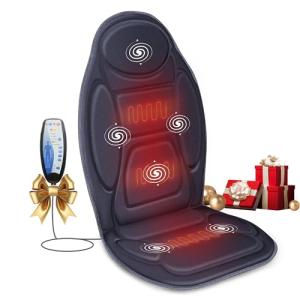 Snailax Heated Vibration Back Massager Seat Cushion