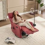 PELUMY 360 Swivel Rocking Recliner with Massage