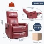 PELUMY 360 Swivel Rocking Recliner with Massage