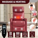 PELUMY 360 Swivel Rocking Recliner with Massage