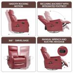 PELUMY 360 Swivel Rocking Recliner with Massage