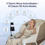 Lifevibe 3D Massage Chair Full Body VibroAcoustic Sonic Wave, SL-Track Zero Gravity Recliner with 25 Auto Modes, Smart Body Scan, Extendable Footrest, Reading Lamp, White