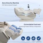 Lifevibe 3D Massage Chair Full Body VibroAcoustic Sonic Wave, SL-Track Zero Gravity Recliner with 25 Auto Modes, Smart Body Scan, Extendable Footrest, Reading Lamp, White