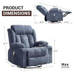 GarveeLife Heated Massage Rocker Recliner Chair
