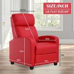 Red PU Leather Massage Recliner Chair with Footrest