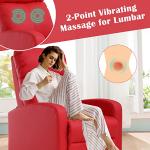 Red PU Leather Massage Recliner Chair with Footrest