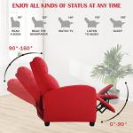 Red PU Leather Massage Recliner Chair with Footrest