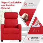 Red PU Leather Massage Recliner Chair with Footrest