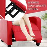 Red PU Leather Massage Recliner Chair with Footrest