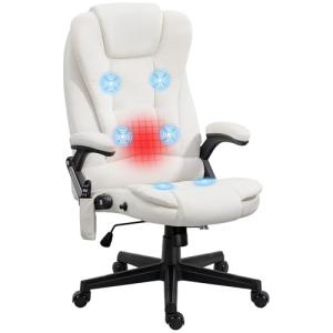 HOMCOM Cream Executive Massage Chair with Heat
