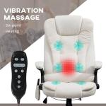 HOMCOM Cream Executive Massage Chair with Heat