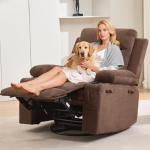 Compact Massage Recliner with Swivel and Cup Holder