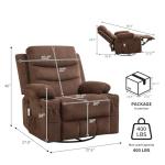 Compact Massage Recliner with Swivel and Cup Holder
