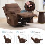 Compact Massage Recliner with Swivel and Cup Holder