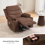 Compact Massage Recliner with Swivel and Cup Holder
