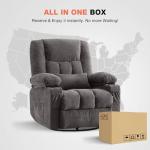 BOSMILLER Swivel Rocker Recliner with Massage & Heat