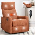 Heat and Swivel Massage Chair Recliner for Small Spaces