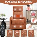 Heat and Swivel Massage Chair Recliner for Small Spaces