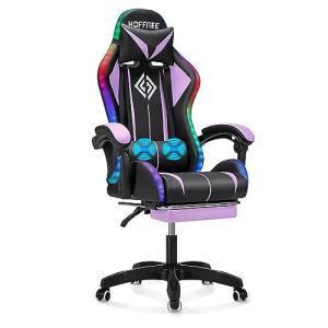 Ergonomic RGB Massage Gaming Chair with Footrest