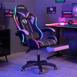 Ergonomic RGB Massage Gaming Chair with Footrest