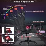 Ergonomic RGB Massage Gaming Chair with Footrest