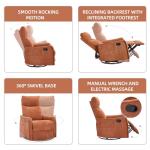 PELUMY 360 Swivel Rocking Massage Recliner Chair