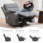 Massage Recliner Chair with Swivel, Heat, and Cup Holder