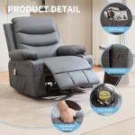 Massage Recliner Chair with Swivel, Heat, and Cup Holder