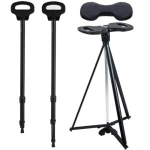 Lightweight Folding Cane Chair with Massage Cushion