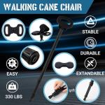 Lightweight Folding Cane Chair with Massage Cushion