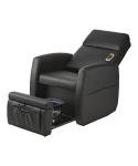 Pibbs PS9 Lounge Pedicure Chair with Vibration Massage - Motorized Recliner, Adjustable Footrest, Side Storage, Removable Accessories, Compact Platform for Spas & Salons, Black Upholstery, PIB-PS-9