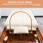 Shampoo Bowl Chair, Massage Shampoo Bed-Massage Table with Beige Minimalist Storage Design, Beauty Bed & Head Spa Equipment Includes Water Cycle, Smart Digital Display, Round Stool