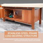 Shampoo Bowl Chair, Massage Shampoo Bed-Massage Table with Beige Minimalist Storage Design, Beauty Bed & Head Spa Equipment Includes Water Cycle, Smart Digital Display, Round Stool