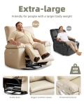 GarveeHome Electric Power Recliner Chair - PU Leather Swivel Rocker with Massage & Heat, 270° Rotation, Side Pocket & Remote Control - Compact 21 in Wide Motorized Glider for Living Room, Nursery